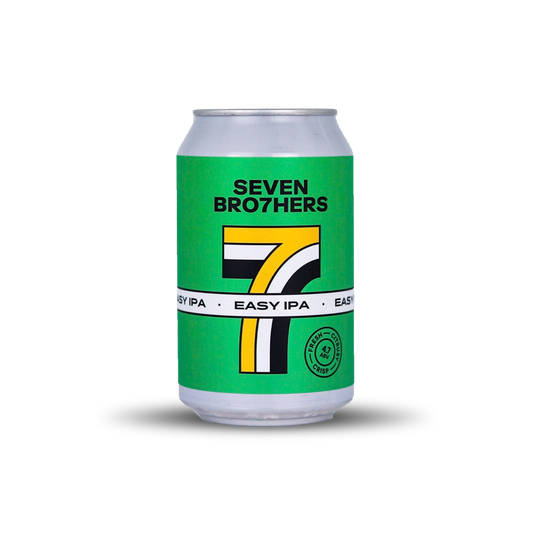 A can of SEVEN BRO7HERS Easy IPA with a green label.